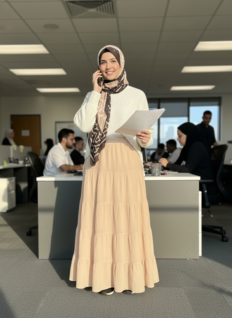 Naseem skirt at the office